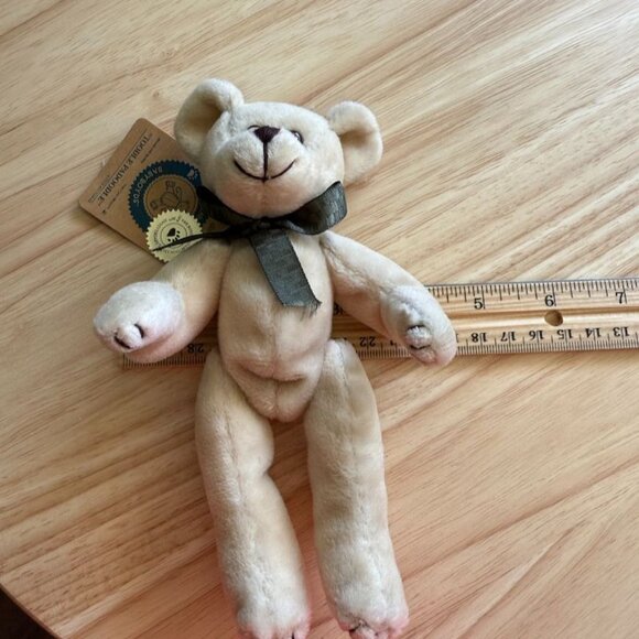 Vtg 90s Boyds Bear Toodle PaDoodle 517010-03 Ivory W/ Tags Green Ribbon 7" Joint - Picture 6 of 6